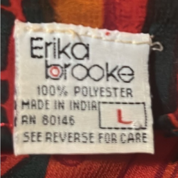 Erika Brooke, Button Down, Colorful, Short Sleeves, V-Neck, Lightweight Top, L - Picture 4 of 5